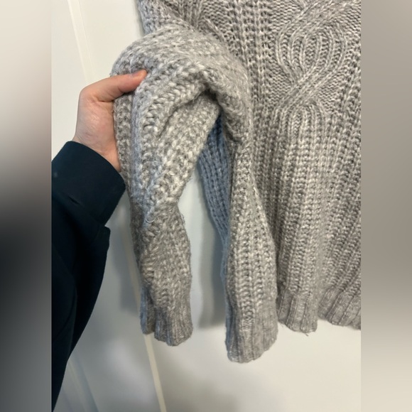 Aerie Light Gray Cropped Mock Neck Knit Sweater - Picture 8 of 11